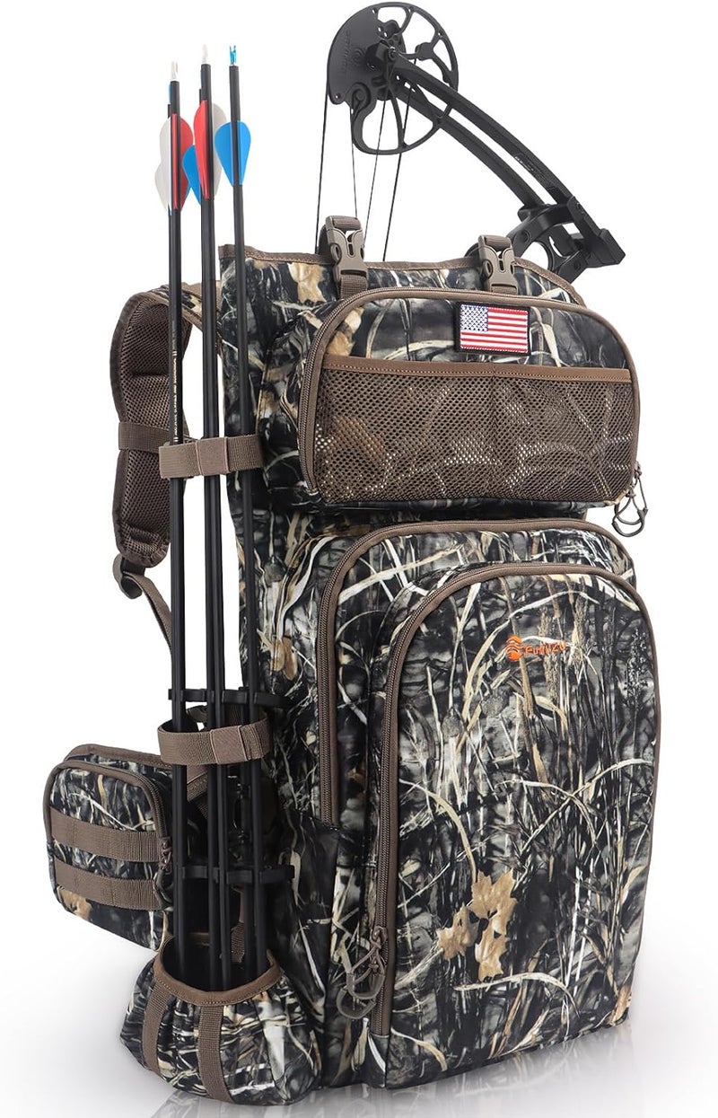 FunVZU Hunting Backpacks for Men,Saddle Hunting Bag with Bow Holder, Large Compound Bow Hunting Backpack & Duffle Bags - Image 1